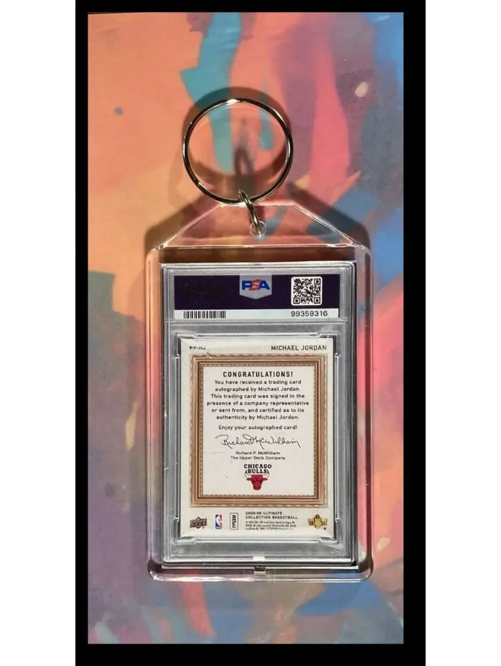 3005 Michael Jordan 2008 UD Ultimate Collection Auto Keychain-Gift